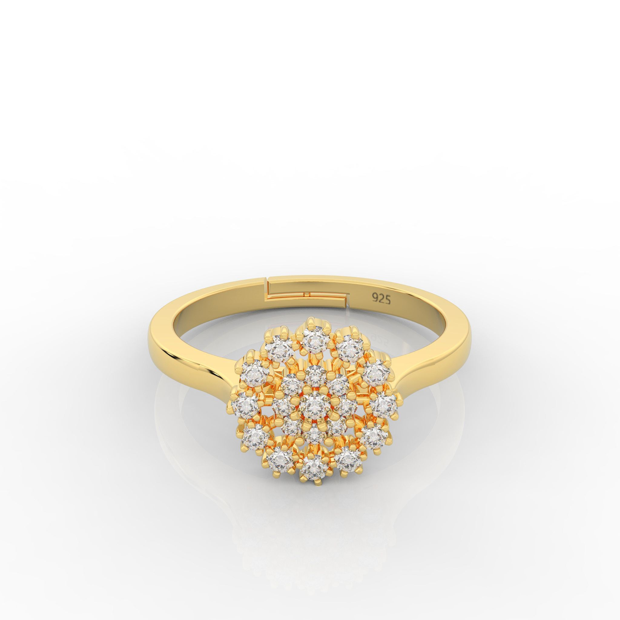 Delicate Flower Ring For Special Occasions- Hallmarked 925 Sterling Silver